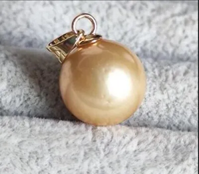 Round 11-12mm Natural 14k Gold Pearl South Sea Pendant • $39