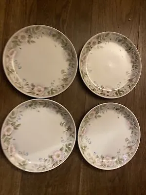 Vintage Damask Rose J&G Meakin 22cm Salad  Plates X 4 —- More Of This Set Listed • £12.50