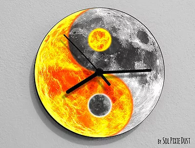 £13.08 • Buy Sun And Moon Yin Yang - Moon Wall Clock