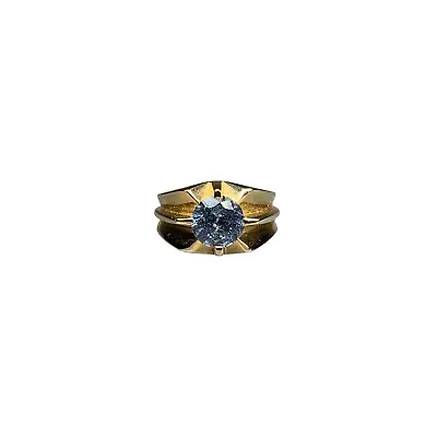 14K Yellow Gold Belcher Style 0.92ct Topaz Solitaire Men's Ring - Sz. 7 • $863