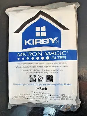 GENUINE 6 Pack Kirby F Style & Twist Filter Vacuum Bags Micron Magic Technology • $9.95