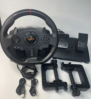 Gaming Steering Wheel - 270/900° PC Racing Wheel With Linear Pedals & Left • $110