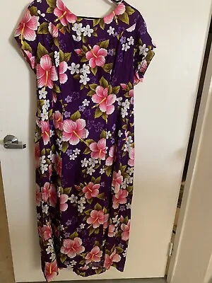 UI Mai Kai Purple Hawaiian Tropical Tiki Dress L XL • $95