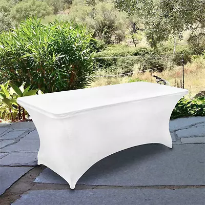Polyester Wedding Table Cloths Fitted Table Covers Party Event Linen Tablecloth • £9.49