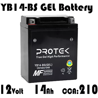 $54.99 • Buy YB14-A2 YB14A-A1 YB14A-A2 YB14-B2 YTX14AH-BS Motorcycle 12V AGM GEL Battery 14Ah