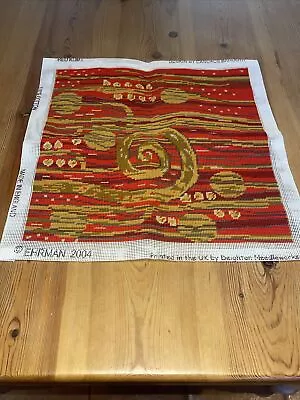 Ehrman 2004 Candace Bahouth Completed Tapestry Cushion Canvas ‘RED KLIMT’ • £28