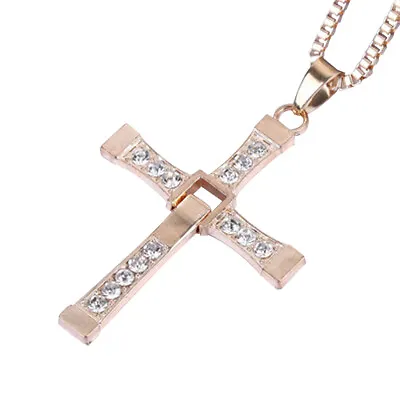 Dom Toretto Gold Cross Necklace Fast And The Furious Dominic Vin Diesel Costume • $19.87