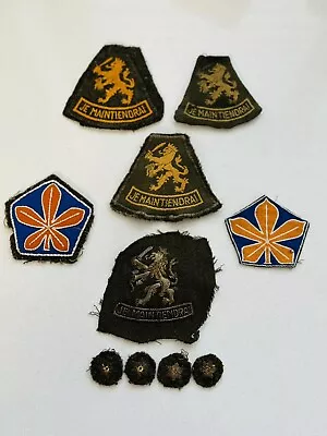 6 WW2 Military Cloth Badges JE MAINTIENDRAI Netherlands Dutch Army Patches Pips • £14.95