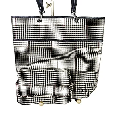 Lauren Ralph Lauren Houndstooth Geometrically Print Bucket Bag W/ Matching Bag • £43.38