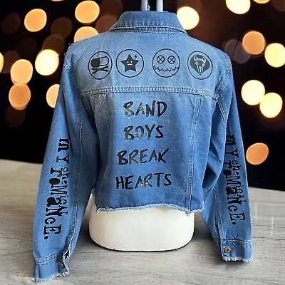 My Chemical Romance Cropped Denim Jean Jacket Size 2X • £47.51