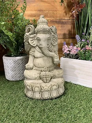 £28.30 • Buy Stone Garden Ganesh Buddha Elephant Praying Statue Ornament
