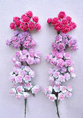 100 Pcs Mini Rose Mixed Pink Flowers Mulberry Paper Flower 15Mm Mini Paper Flowe • $14.77