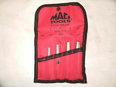 Mac Tools 4pc Straight Flute Screw Extractor Set In Pouch STEX5S • $35