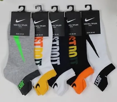 Nike Socks Colorful Crew  JUST DO IT  Unisex 5 PAIRS NEW Low-Cut • $21.99