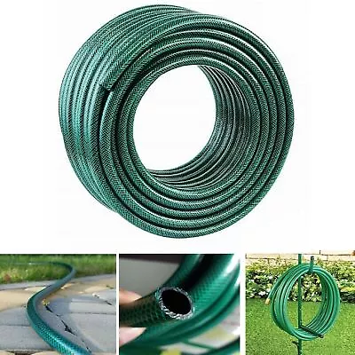 25M Garden Hose Pipe Heavy Duty Reinforced Braided PVC Watering Hosepipe Reel • £12.95