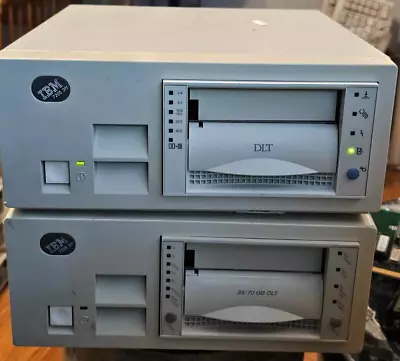 2x Vintage Rare IBM Quantum DLT  External Tape Drive Drives 35/70GB  7205 311 • $154.95