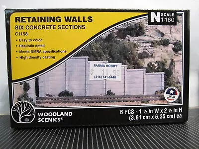 Woodland Scenics  C1158 CONCRETE RETAINING WALLS - Six Sections • $7.95