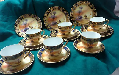 18 Pieces Gilded Teaset Camel China Desert Scene Hand Painted Signed Japanese • £65