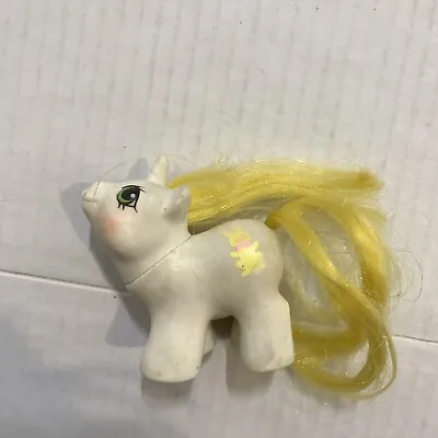 Vtg My Little Pony Newborn Twin Unicorn Baby Tattles White Yellow Bunny 80s • $11.24