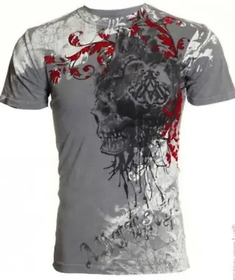 Archaic Affliction Men's T-Shirt Short Sleeve KINGDOM Cross Biker • $21.95