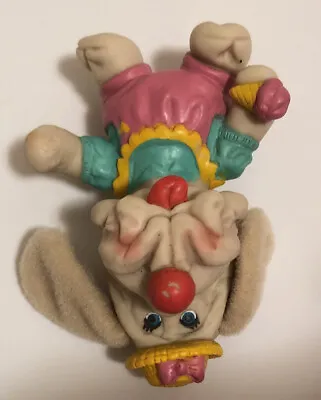 1986 Wrinkles Finger Puppet Dog Toy Rubber Ice Cream Ganz Bros Yellow Pink Hat • £10.62