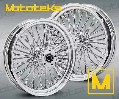 16  16x3.5 Fat Spoke Wheel Set 40 Stainless Spokes For Harley Touring Bagger Rim • $719.99