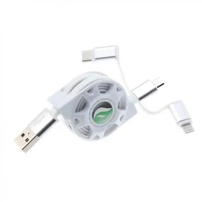 RETRACTABLE 3-IN-1 USB CABLE FAST CHARGER SYNC POWER WIRE CORD For CELL PHONES • $12.65