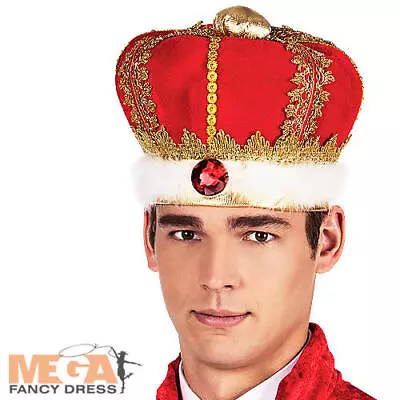 Royal King Crown Mens Fancy Dress British Medieval Adults Costume Accessory Hat • £9.99