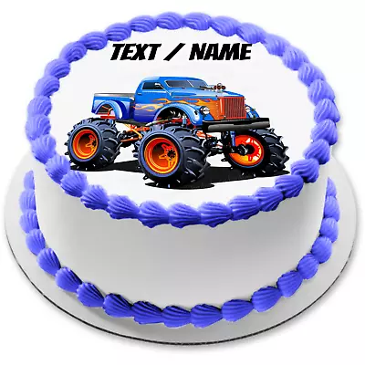 Monster Truck Cake Topper Party Decoration Personalized Name Birthday Edible • $9.74