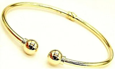 9CT GOLD Bangle Bracelet Hinged Ball Torc  9 CARAT YELLOW GOLD NEW UK Hallmarked • £204.24