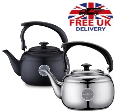 1L/1.5L Stainless Steel Tea Kettle Stove Top Kettle Metal Teapot Kitchen UK • £13.89
