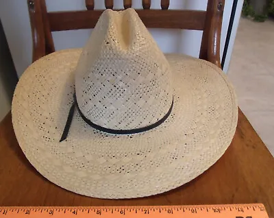 VTG John B Stetson Natural Straw Band Size 7 Western Cowboy Hat • $32.50