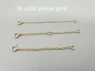 £16.38 • Buy 9k 9ct Yellow Gold Extender Safety Chain Bracelet Necklace Extension 0.5  To 4 