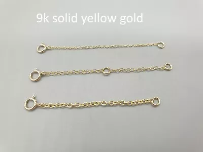 9k 9ct Yellow Gold Extender Safety Chain Bracelet Necklace Extension 0.5  To 4  • £23.90