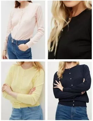 £9.95 • Buy Womens Cardigan Ex Dorothy Perkins Black Navy Yellow Pink Pearl Button Knitted
