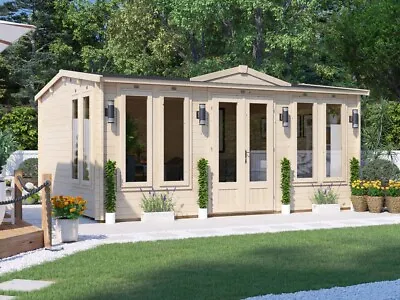 Log Cabin Summer House Garden Office Man Cave Outdoor Room GhostFlower 5m X 4m • £4269.99