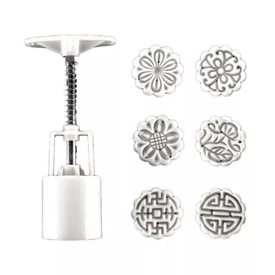 25g Mooncake Mold With 6pcs Flower Stamps Hand Press Moon Cake Pastry DIY • $10.26