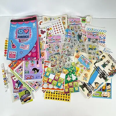 Vintage Sticker Lot SpongeBob Disney Princess Yogi Bear Teddy Tweety Sock Monkey • $19