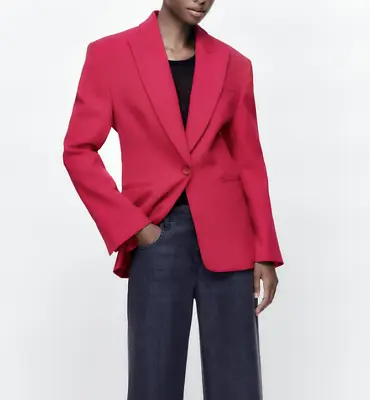 $89.99 • Buy Zara New Woman Tailored Blazer Jacket Limited Edition Fuchsia 8235/460 L Xl