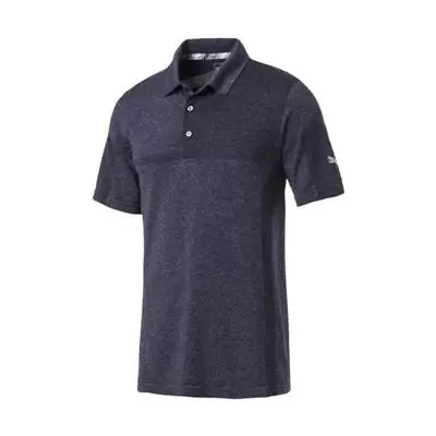 $39.32 • Buy  New  Mens Puma  Evoknit Breakers Polo Shirt-size Small Navy Heather #577399-03