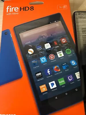 Amazon Fire HD 8 Tablet 16GB 7th Gen Marine Blue Works With Alexa • $34.95