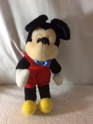 Nice 11  Plush MICKEY MOUSE With Red Pants & Blue Bow Tie Has Yellow Eyes CUTE • $9.99