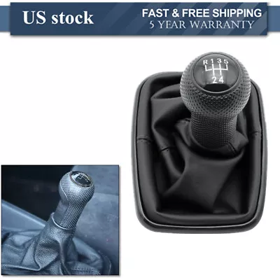 5-SPEED Shift Knob Shifter Gear Boot For 99-2005 VW Golf Bora Jetta GTi R32 MK4 • $13.95