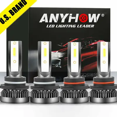 $17.24 • Buy 9005+9006 Combo LED Headlight 240W 30800LM High/Low Beam 6000K White 4 Bulbs Kit