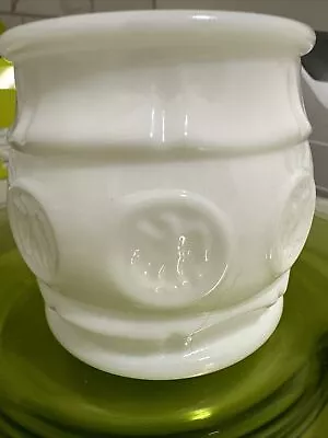 Wheaton White Milk Glass Covered Dish Eagle Coin Sugar Bowl Trinket Candy Dish  • $17