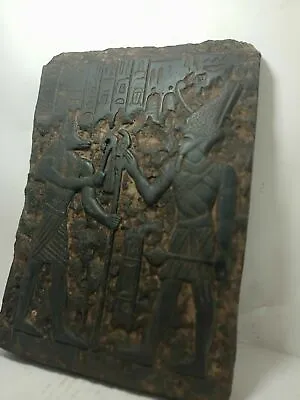 RARE ANTIQUE ANCIENT EGYPTIAN Stela God Lord Osiris God Anubis Protection 1520bc • $135