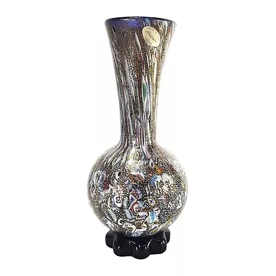 Murano Art Glass Millifiori Avenurtine Vase Veteria Artistica Abstract 9  • $99