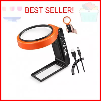 Dicfeos 30X 40X Magnifying Glass With Light And Stand Folding Design 18 LED Ill • $17.99