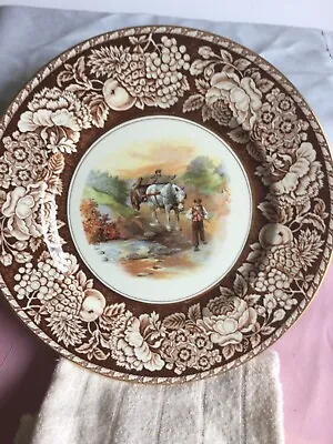 W.R.Midwinter Ltd Porcelain Plate Frutal Floral Brown England  • $32