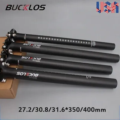 BUCKLOS Carbon Fiber Seatpost 350/400mm MTB Road Bike Seat Post 27.2/30.8/31.6mm • $25.77